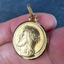 Load image into Gallery viewer, French 18K Yellow Gold Jesus Christ Crown of Thorns Medal Charm Pendant