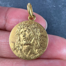 Load image into Gallery viewer, French Becker 18K Yellow Gold Jesus Christ Crown of Thorns Medal Charm Pendant
