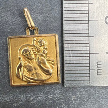 Load image into Gallery viewer, Vintage French Grun Square Saint Christopher 18K Yellow Gold Charm Pendant
