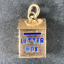 Load image into Gallery viewer, Vintage 9K Yellow Gold Letterbox Letter from Mother Enamel Charm Pendant