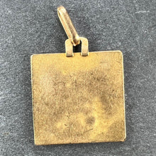 Load image into Gallery viewer, Vintage French Grun Square Saint Christopher 18K Yellow Gold Charm Pendant