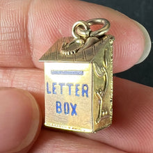 Load image into Gallery viewer, Vintage 9K Yellow Gold Letterbox Letter from Mother Enamel Charm Pendant