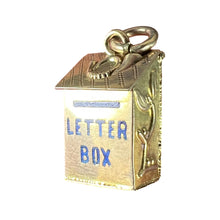 Load image into Gallery viewer, Vintage 9K Yellow Gold Letterbox Letter from Mother Enamel Charm Pendant
