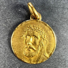 Load image into Gallery viewer, French Jesus Christ Crown of Thorns 18K Yellow Gold Medal Charm Pendant