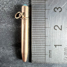 Load image into Gallery viewer, Antique Victorian Propelling Pencil 9K Rose Gold Turquoise Charm Pendant