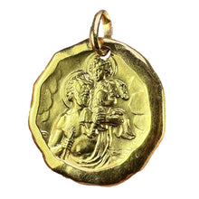 Load image into Gallery viewer, Charl Sanne French Saint Christopher 18K Yellow Gold Charm Pendant