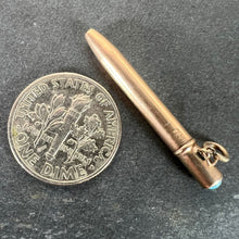 Load image into Gallery viewer, Antique Victorian Propelling Pencil 9K Rose Gold Turquoise Charm Pendant