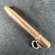 Load image into Gallery viewer, Antique Victorian Propelling Pencil 9K Rose Gold Turquoise Charm Pendant