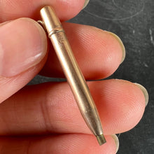 Load image into Gallery viewer, Antique Victorian Propelling Pencil 9K Rose Gold Turquoise Charm Pendant