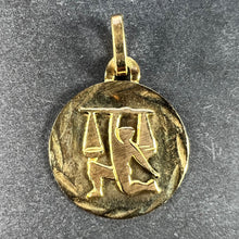 Load image into Gallery viewer, French Libra Starsign Zodiac 18K Yellow Gold Charm Medal Pendant