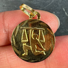 Load image into Gallery viewer, French Libra Starsign Zodiac 18K Yellow Gold Charm Medal Pendant