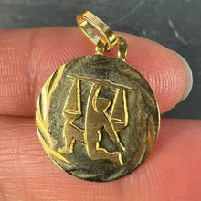 Load image into Gallery viewer, French Libra Starsign Zodiac 18K Yellow Gold Charm Medal Pendant