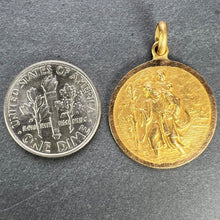 Load image into Gallery viewer, Vintage Saint Christopher 18K Yellow Gold Charm Pendant