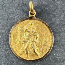 Load image into Gallery viewer, Vintage Saint Christopher 18K Yellow Gold Charm Pendant