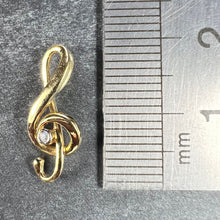 Load image into Gallery viewer, French Music Treble Clef Diamond 18K Yellow Gold Charm Medal Pendant