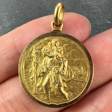 Load image into Gallery viewer, Vintage Saint Christopher 18K Yellow Gold Charm Pendant