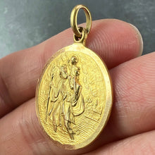 Load image into Gallery viewer, Vintage Saint Christopher 18K Yellow Gold Charm Pendant