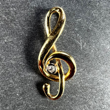 Load image into Gallery viewer, French Music Treble Clef Diamond 18K Yellow Gold Charm Medal Pendant