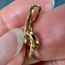 Load image into Gallery viewer, French Music Treble Clef Diamond 18K Yellow Gold Charm Medal Pendant