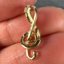Load image into Gallery viewer, French Music Treble Clef Diamond 18K Yellow Gold Charm Medal Pendant
