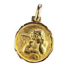 Load image into Gallery viewer, French Raphael’s Cherub 18K Yellow Gold Medal Pendant
