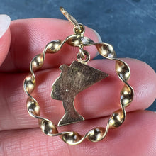Load image into Gallery viewer, Egyptian Queen Nefertiti Bust Circle 18K Yellow Gold Charm Pendant