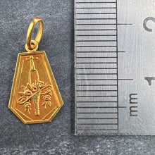 Load image into Gallery viewer, French Yellow Gold Flower Basket Charm Pendant