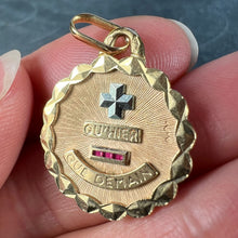 Load image into Gallery viewer, Augis French More Than Yesterday Ruby 18K Yellow Gold Love Charm Pendant