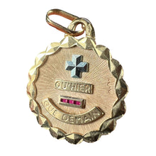 Load image into Gallery viewer, Augis French More Than Yesterday Ruby 18K Yellow Gold Love Charm Pendant