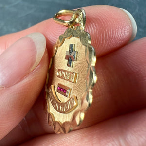 Augis French More Than Yesterday Ruby 18K Yellow Gold Love Charm Pendant