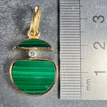 Load image into Gallery viewer, Malachite Diamond Split Circle 18K Yellow Gold Pendant