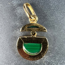 Load image into Gallery viewer, Malachite Diamond Split Circle 18K Yellow Gold Pendant