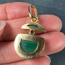 Load image into Gallery viewer, Malachite Diamond Split Circle 18K Yellow Gold Pendant