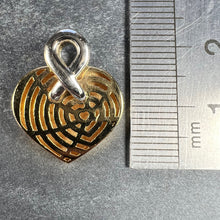 Load image into Gallery viewer, French Spider Web Love Heart 18K Yellow White Gold Pendant
