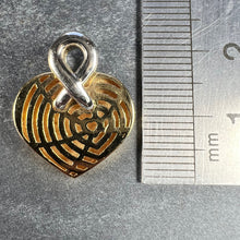 Load image into Gallery viewer, French Spider Web Love Heart 18K Yellow White Gold Pendant