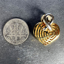 Load image into Gallery viewer, French Spider Web Love Heart 18K Yellow White Gold Pendant