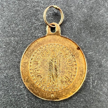 Load image into Gallery viewer, French 18K Yellow Gold Notre Dame de Lourdes Charm Pendant Medal