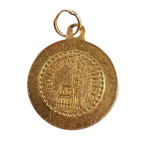 Load image into Gallery viewer, French 18K Yellow Gold Notre Dame de Lourdes Charm Pendant Medal