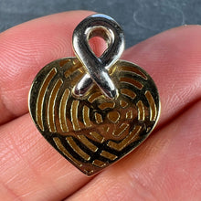 Load image into Gallery viewer, French Spider Web Love Heart 18K Yellow White Gold Pendant