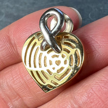 Load image into Gallery viewer, French Spider Web Love Heart 18K Yellow White Gold Pendant