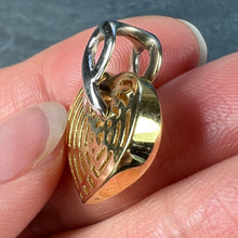 Load image into Gallery viewer, French Spider Web Love Heart 18K Yellow White Gold Pendant