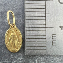 Load image into Gallery viewer, Mini Virgin Mary Miraculous Medal 18K Yellow Gold Charm Pendant