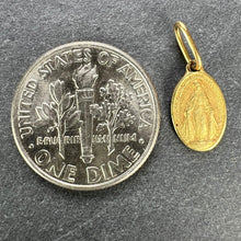 Load image into Gallery viewer, Mini Virgin Mary Miraculous Medal 18K Yellow Gold Charm Pendant