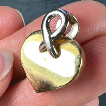 Load image into Gallery viewer, French Spider Web Love Heart 18K Yellow White Gold Pendant