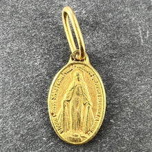 Load image into Gallery viewer, Mini Virgin Mary Miraculous Medal 18K Yellow Gold Charm Pendant