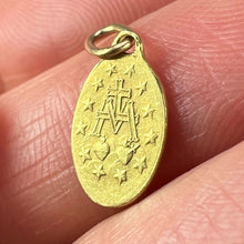 Load image into Gallery viewer, Mini Virgin Mary Miraculous Medal 18K Yellow Gold Charm Pendant