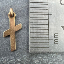 Load image into Gallery viewer, French 18K Yellow Gold Angled Cross Charm Pendant