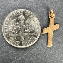 Load image into Gallery viewer, French 18K Yellow Gold Angled Cross Charm Pendant
