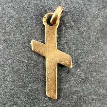 Load image into Gallery viewer, French 18K Yellow Gold Angled Cross Charm Pendant