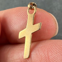 Load image into Gallery viewer, French 18K Yellow Gold Angled Cross Charm Pendant